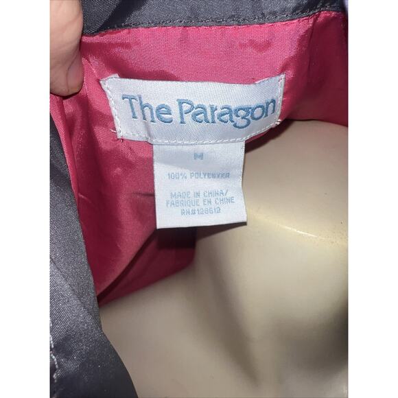 The Paragon Hot Pink w/ Gray Rain Coat Full Zip Jacket Athletic Medium - Picture 4 of 4